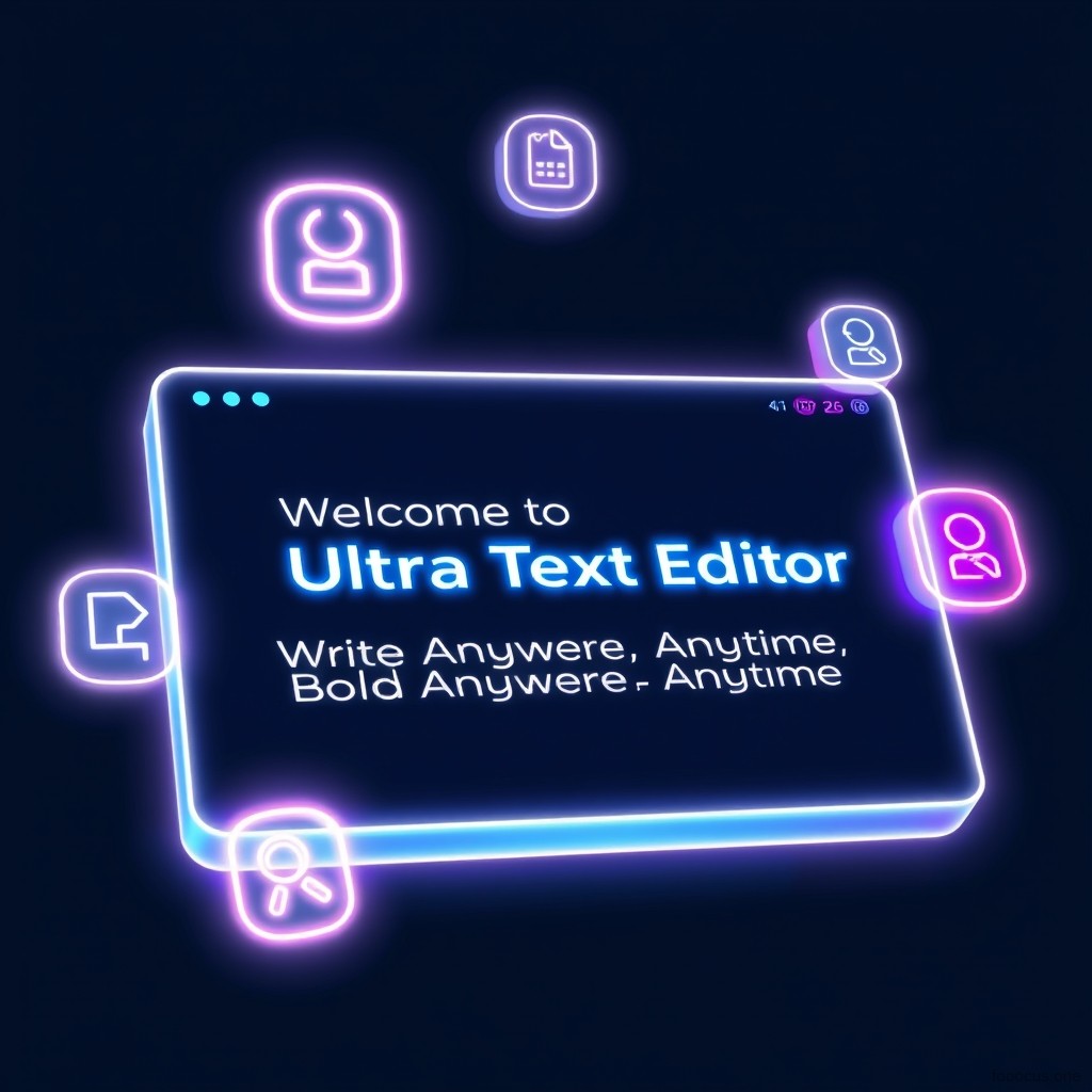 "Ultra Text Editor" write and edit text anywhere, anytime online