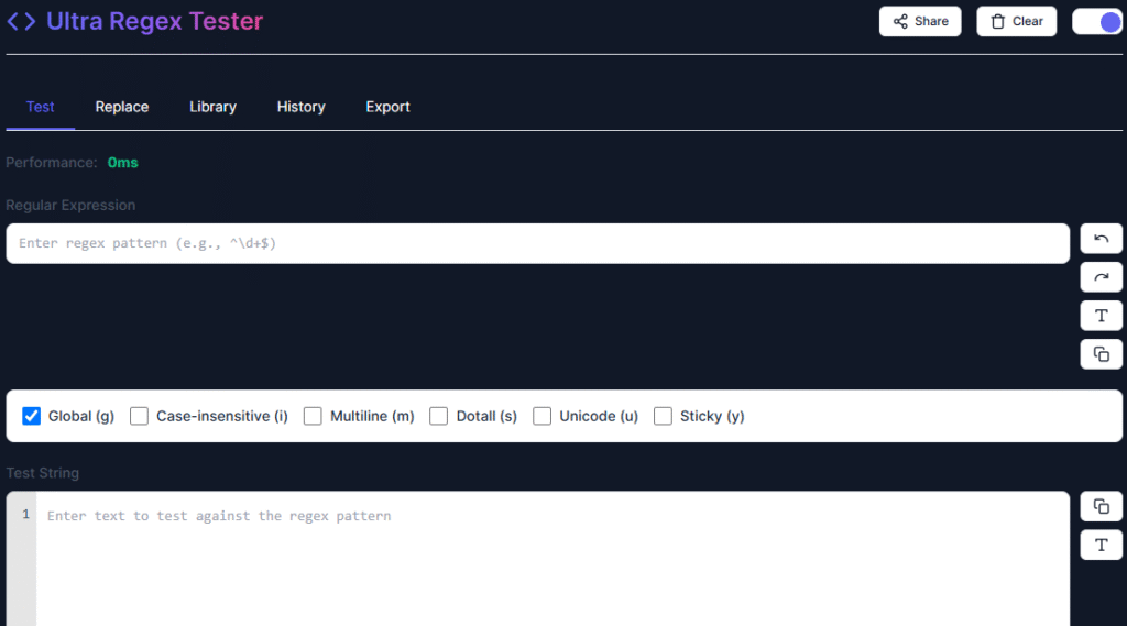 Mobile Friendly Regex Tester Tool Online