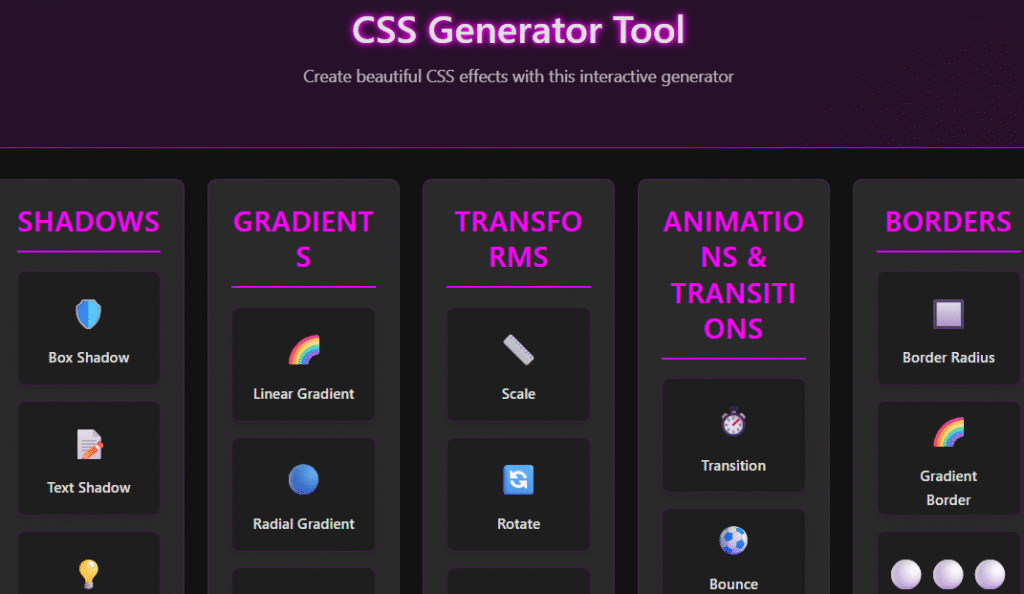 CSS Generator Tool for Web Designers and Developers