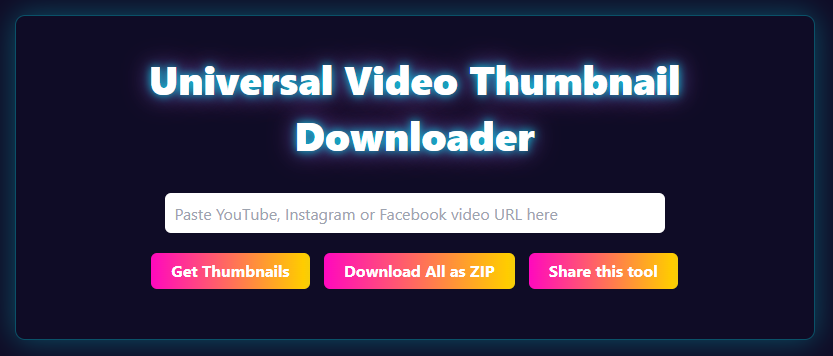 Thumbnail Downloader Tool to Download Video Thumbnails Online