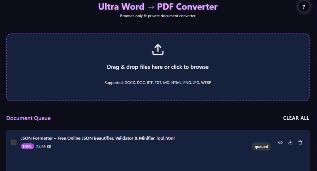 Safe Word document conversion