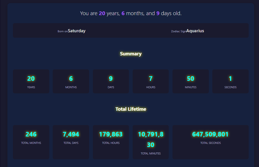 free Age Calculator