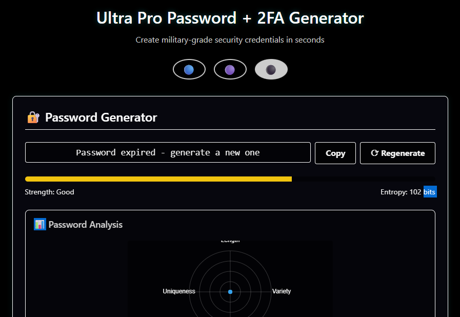 Online Password Generator with Two Factor Authentication Code