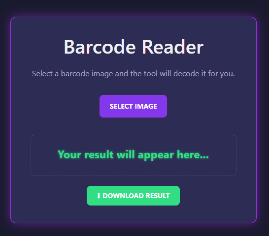 Advanced Barcode Reader with Instant Decoding Results